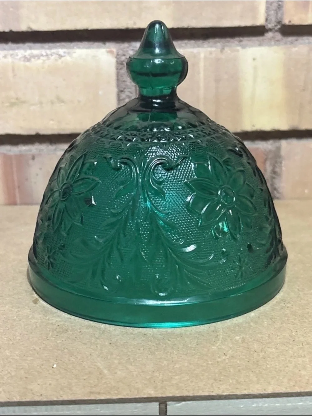 Indiana Glass Tiara Chantilly Green Dome Covered Butter Dome Only